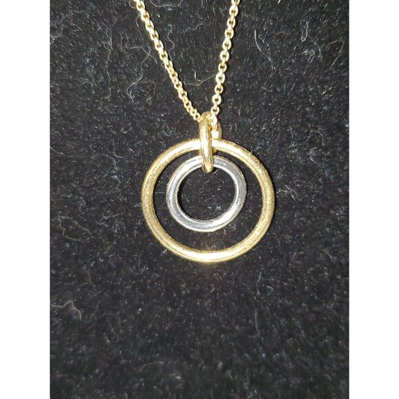 Ann Taylor Necklace Two-Tone Minimalist Evening Sweater Classic Elegance - Picture 2 of 8